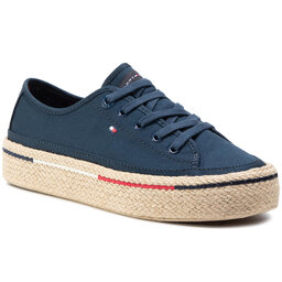 Tommy Hilfiger Espadrilky Tommy Hilfiger Flatform Rope Sneaker FW0FW04995 Sport Navy DB9