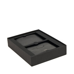 BOSS Rinkinys: piniginė ir kortelių dėklas BOSS Gift-boxed 50536901 Juoda