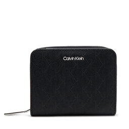 Calvin Klein Portafoglio piccolo da donna Calvin Klein Ck Must Medium Zip Around_Mono K60K612942 Nero