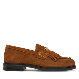 Tommy Hilfiger Slipper Tommy Hilfiger Th Chain Fringe Suede Loafer FW0FW09918 Braun