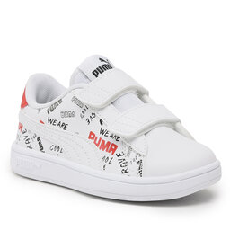 Puma Snīkeri Puma Smash V2 Brand Love Vps 389759 01 Puma White/Black/Red
