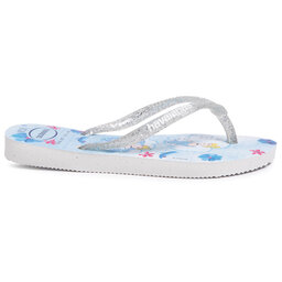 

В'єтнамки Havaianas Kids Slim Princess 41233287819 White/Cotton Cand, Срібний