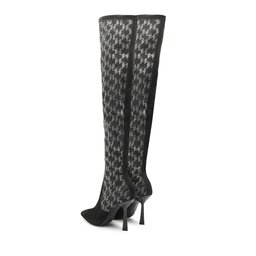 

Ботфорти KARL LAGERFELD KL31386 Black PU w/Silver, Чорний