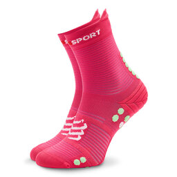 Compressport Skarpety wysokie unisex Compressport Pro Racing Socks v4.0 Run High XU00046B Hot Pink/Summer Green 379