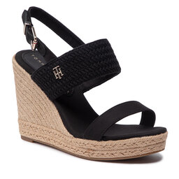 Tommy Hilfiger Alpargatas Tommy Hilfiger Textured High Wedge Sandal FW0FW06441 Black BDS
