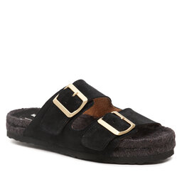 Manebi Espadrile Manebi Nordic Sandal 7.2 R0 L Black With Gold Buckles