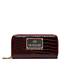 Monnari Duży Portfel Damski Monnari PUR0130-M05 Burgundy Croco