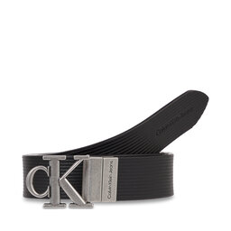 Calvin Klein Jeans Damengürtel Calvin Klein Jeans Round Mn/Rev Lthr Text Belt K60K611248 Black Solid/Black Texture 0GM