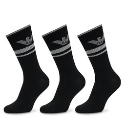 Emporio Armani Underwear 3 pares de calcetines altos para hombre Emporio Armani Underwear 303133 4F301 00120 Negro