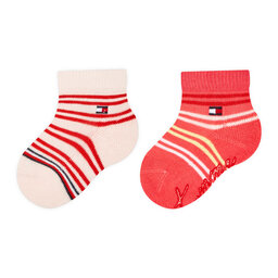 Tommy Hilfiger Súprava 2 párov vysokých detských ponožiek Tommy Hilfiger 701222671 Pink/Multicolor 015