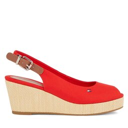 Tommy Hilfiger Espadrilles Tommy Hilfiger Iconic Elba Sling Back Wedge FW0FW04788 Rot