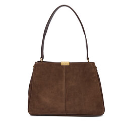 Tommy Hilfiger Handtasche Tommy Hilfiger Casual Leather Shoulder Bag Sued AW0AW18201 Braun
