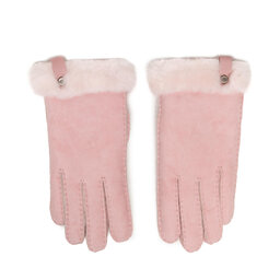 Ugg Guantes de mujer Ugg W Shorty Glove W Leather Trim 17367 Pink Cloud