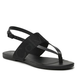 Calvin Klein Jeans Sandále Calvin Klein Jeans Flat Sandal Toepost Webbing YW0YW00956 Black BDS