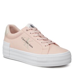 Calvin Klein Jeans Sneakersy Calvin Klein Jeans Bold Vulc Flatf Low Lace Lth Ml YW0YW01294 Peach Blush/Eggshell 0J2