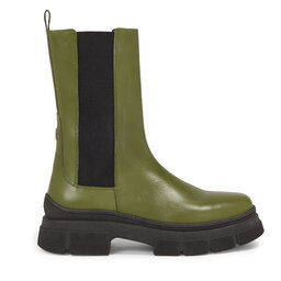 Tommy Hilfiger Sztyblety Tommy Hilfiger Essential Leather Chelsea Boot FW0FW07490 Zielony
