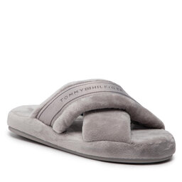 Tommy Hilfiger Tofflor Tommy Hilfiger Comfy Home Slippers With Straps FW0FW06587 City Grey PKG