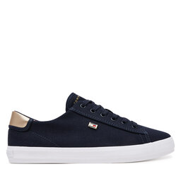 Tommy Hilfiger Laisvalaikio batai Tommy Hilfiger Vulc Canvas Lace Up Sneaker FW0FW08647 Tamsiai mėlyna