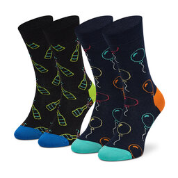 Happy Socks Set de 2 perechi de șosete lungi unisex Happy Socks XYDI02-6500 Bleumarin