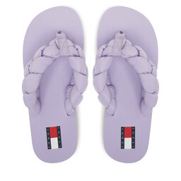 Tommy Jeans Zehentrenner Tommy Jeans Braided Thong Beach Sandal EN0EN02877 Violett