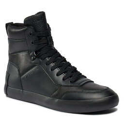 Calvin Klein Jeans Sneakersy Calvin Klein Jeans Vulc Mid Laceup Lth In Lum YM0YM00872 Triple Black 0GT