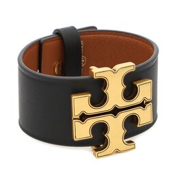Tory Burch Apyrankė Tory Burch Eleanor Leather Bracelet 143767 Antique Brass/Black 961