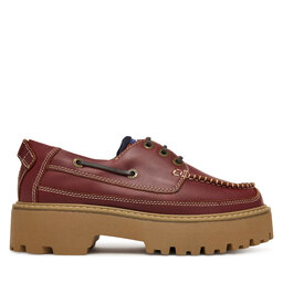 Tommy Jeans Halbschuhe Tommy Jeans Archive '01 Boat Shoe Leather EN0EN03003 Dunkelrot