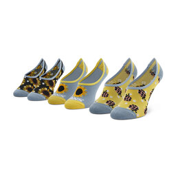 Vans Σετ 3 ζευγάρια κάλτσες σοσόνια γυναικεία Vans Sunflower Mix Canoodle VN0A7Y55XZD1 Blkbl