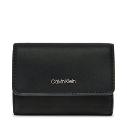 Calvin Klein Portafoglio da donna Calvin Klein Ck Must Small Trifold W/Zip LV04F1030G Nero