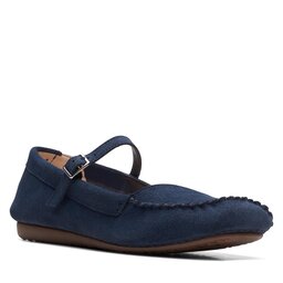 Clarks Īsi apavi Clarks Freckle Bar 26170597 Navy Suede