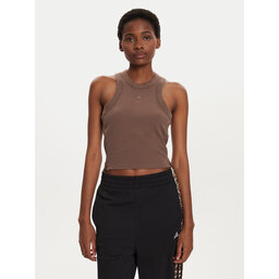 adidas adidas Marškinėliai Lounge IY6733 Ruda Slim Fit