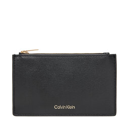 Calvin Klein Didelė Moteriška Piniginė Calvin Klein Foil Logo Top Zip Cardcase LV04F1090G Juoda