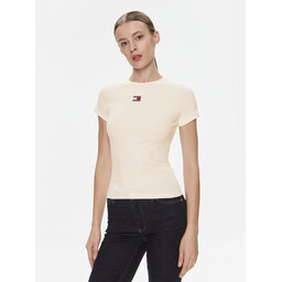 Tommy Jeans Tommy Jeans T-Shirt Badge DW0DW17881 Creme Slim Fit