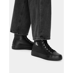 Calvin Klein Sneakers Calvin Klein Vulc Flatf Mid Laceup Lth Fur HW0HW03234 Schwarz
