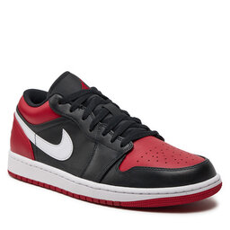 Nike Обувки Nike Air Jordan 1 Low 553558 066 Black/Gym Red/White