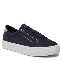 Tommy Hilfiger Сникърси Tommy Hilfiger Essential Vulc Canvas Sneaker FW0FW07682 Space Blue DW6