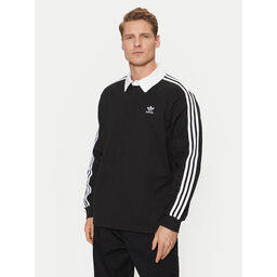 adidas adidas Polo marškinėliai adicolor Rugby IZ4806 Juoda Regular Fit
