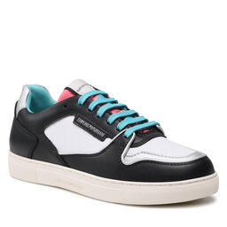 Emporio Armani Sneakersy Emporio Armani X3X150 XN200 Q852 Blk/Silv/Op.Wh/Peach
