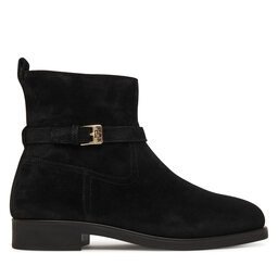 Tommy Hilfiger Stivaletti Tommy Hilfiger Th Buckle Riding Suede Bootie FW0FW09047 Nero