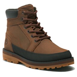 Timberland Schnürstiefeletten Timberland Courma Kid Boot W/ Rand TB0A5XHN9311 Dk Brown Full Grain