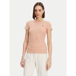 Lacoste Lacoste Marškinėliai TF5538 Oranžinė Slim Fit