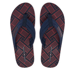Tommy Hilfiger Zehentrenner Tommy Hilfiger Flag Patch Beach FM0FM06004 Dunkelblau