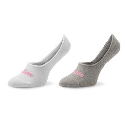 adidas Set de 2 perechi de șosete scurte de damă adidas Thin Linear Ballerina IC1295 White/Medium Grey Heather/Bliss Pink