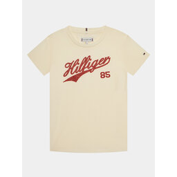 Tommy Hilfiger Tommy Hilfiger Majica Hilfiger Script Tee S/S KG0KG07718 Écru Regular Fit