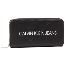 Calvin Klein Jeans Cartera grande para mujer Calvin Klein Jeans Zip Around K60K607634 BDS