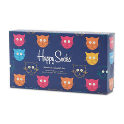 Happy Socks Set di 3 paia di calzini lunghi unisex Happy Socks XMJA08-0150 Nero
