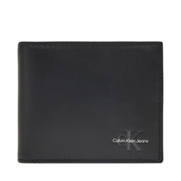Calvin Klein Jeans Vyriška piniginė Calvin Klein Jeans Mono Logo Bifold W/Coin LV04G1013G Juoda