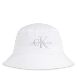 Calvin Klein Jeans Chapeau Calvin Klein Jeans Monogram Bucket Hat K60K611029 White/Silver Logo 0LI