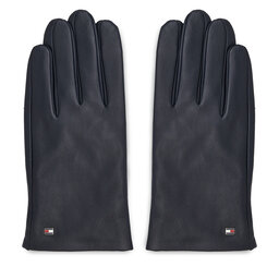 Tommy Hilfiger Vīriešu cimdi Tommy Hilfiger Essential Flag Leather Gloves AM0AM11482 Tumši zils