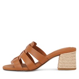 

Шльопанці Tommy Hilfiger Block Mid Heel Leather Sandal FW0FW08049 Cognac Brown GQS, Коричневий